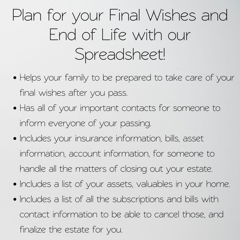 End of Life Planner, Emergency Binder, Just In Case of Death Planner, Life Binder, Funeral Planner Estate Planner Last Wishes After I'm Gone image 3