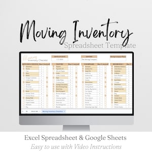 Moving Inventory List Excel Spreadsheet, Moving Planner Google Sheets, Home Moving Planner, Home Moving Template, Relocation Planner Sheet