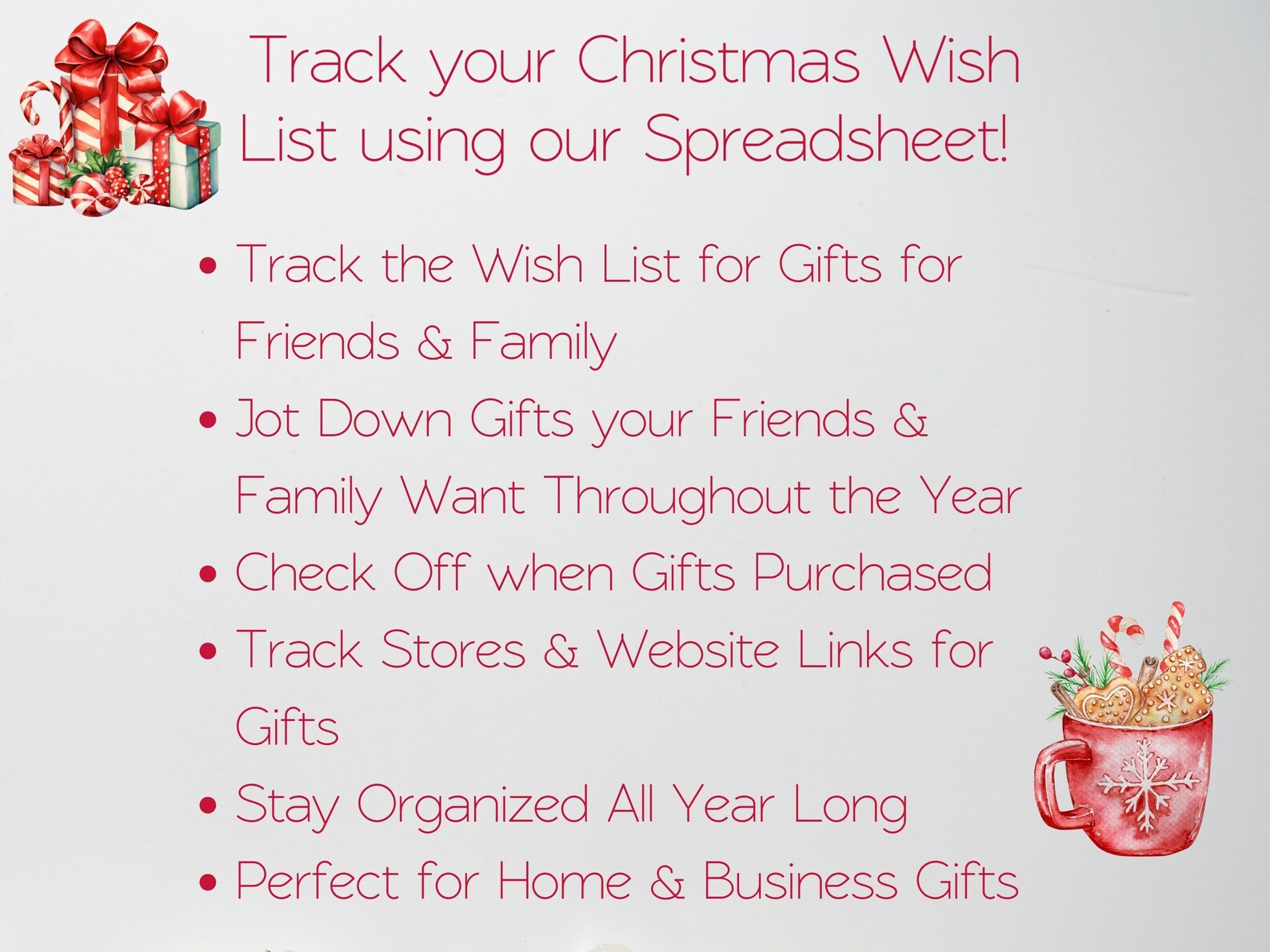 Christmas Wish List Template Google Sheets, Christmas Shopping List ...