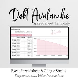 Debt Avalanche Spreadsheet, Debt Avalanche Excel, Debt Spreadsheet, Debt Tracker, Debt Planner, Debt Payoff Spreadsheet, Debt Payoff Tracker