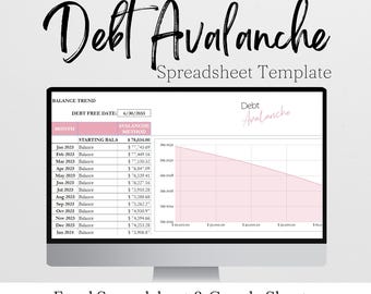 Debt Avalanche Spreadsheet, Debt Avalanche Excel, Debt Spreadsheet, Debt Tracker, Debt Planner, Debt Payoff Spreadsheet, Debt Payoff Tracker