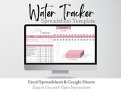 Water Tracker Template Excel Spreadsheet, Water Tracking Google Sheets, Water Template, Daily Water Intake Tracker Monthly Hydration Tracker