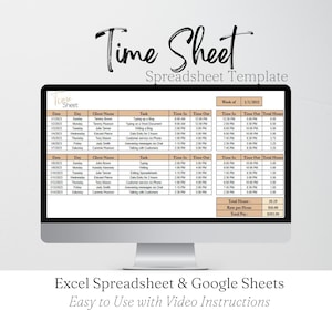 Weekly Time Sheet, Employee Time Tracker, Clock in and Out Timesheet, Freelancer Template, Trucking Time Sheet Template Excel Spreadsheet
