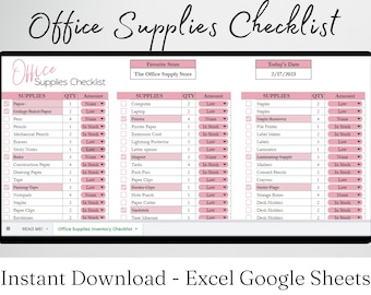 Office Supplies Checklist, Business Office Supplies Checklist Template Excel Spreadsheet Office Supply List Google Sheets, Home House