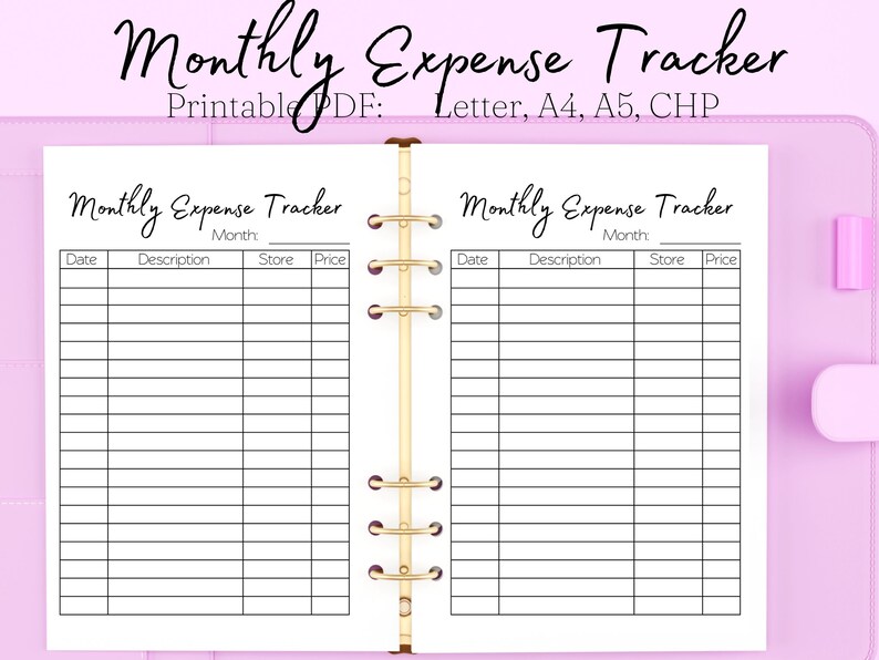 Monthly Expense Tracker Printable Monthly Expense Sheet Monthly Monthly Expense Tracker Printable Monthly Expense Sheet Monthly