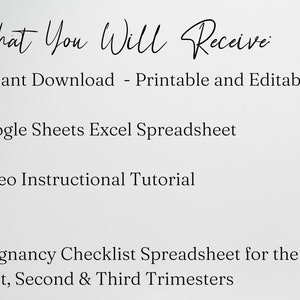 Pregnancy Checklist by Trimester Google Sheets, Pregnancy Planner, First Second Third Trimester Pregnant List, New Mom to Be Tracker Baby image 5