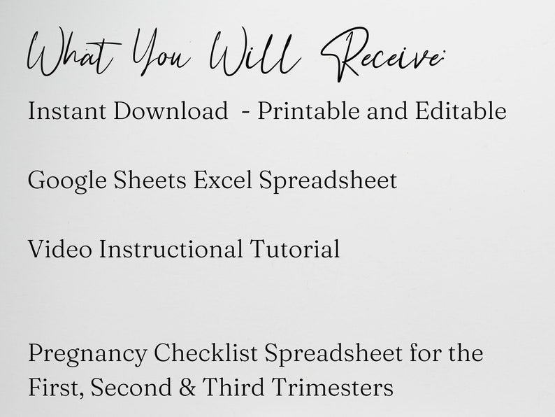 Pregnancy Checklist by Trimester Google Sheets, Pregnancy Planner, First Second Third Trimester Pregnant List, New Mom to Be Tracker Baby image 5