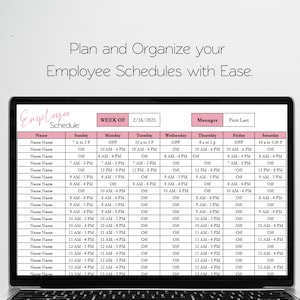 Mitarbeiter Stundenplan Template Google Sheets, Wochenplaner, Schichtplan, Arbeitsplaner Planer Personaleinsatzplaner Scheduling Template Excel Bild 8