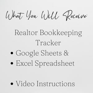 Realtor Bookkeeping, Income and Expenses Tracker Excel Income Tracker Google Sheets Excel, Real Estate Bookkeeping, Real Estate Book Keeping image 4