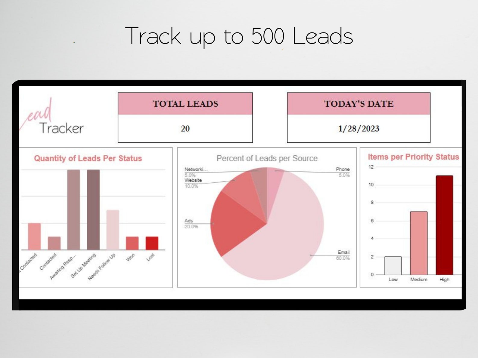 Lead Tracking Spreadsheet Lead Tracker Google Sheet Lead - Etsy