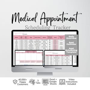 Medical Appointment Scheduler Google Sheets Spreadsheet Template | Patient Tracker | Healthcare Scheduling Template | Clinic Calendar