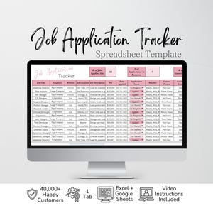 Job Application Tracker Excel Spreadsheet, Job Search Template Google Sheets, Job Search Log, Job Offer Tracker Job Tracking Career Planning