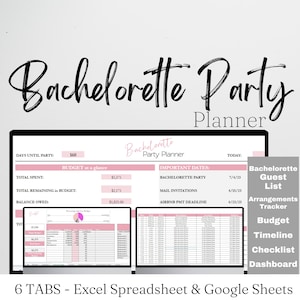 Bachelorette Party Planner Spreadsheet, Bachelorette Planner Google Sheets, Bachelorette Planning, Bridal Party, Bachelorette Trip Itinerary