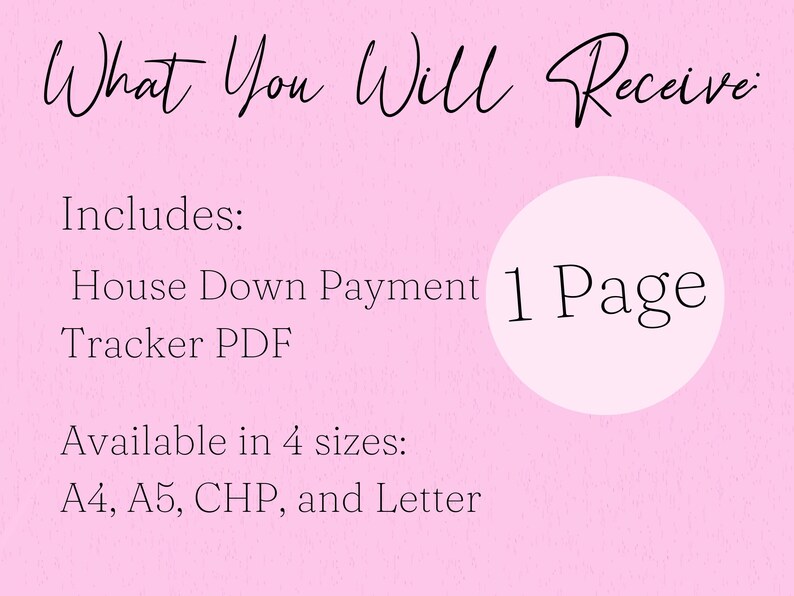 House Down Payment Tracker Printable, House Down Payment Saving Chart