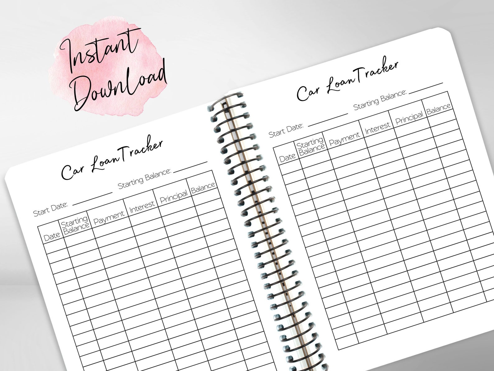 Car Loan Payment Tracker, Car Loan Tracker, Car Loan Payoff Tracker