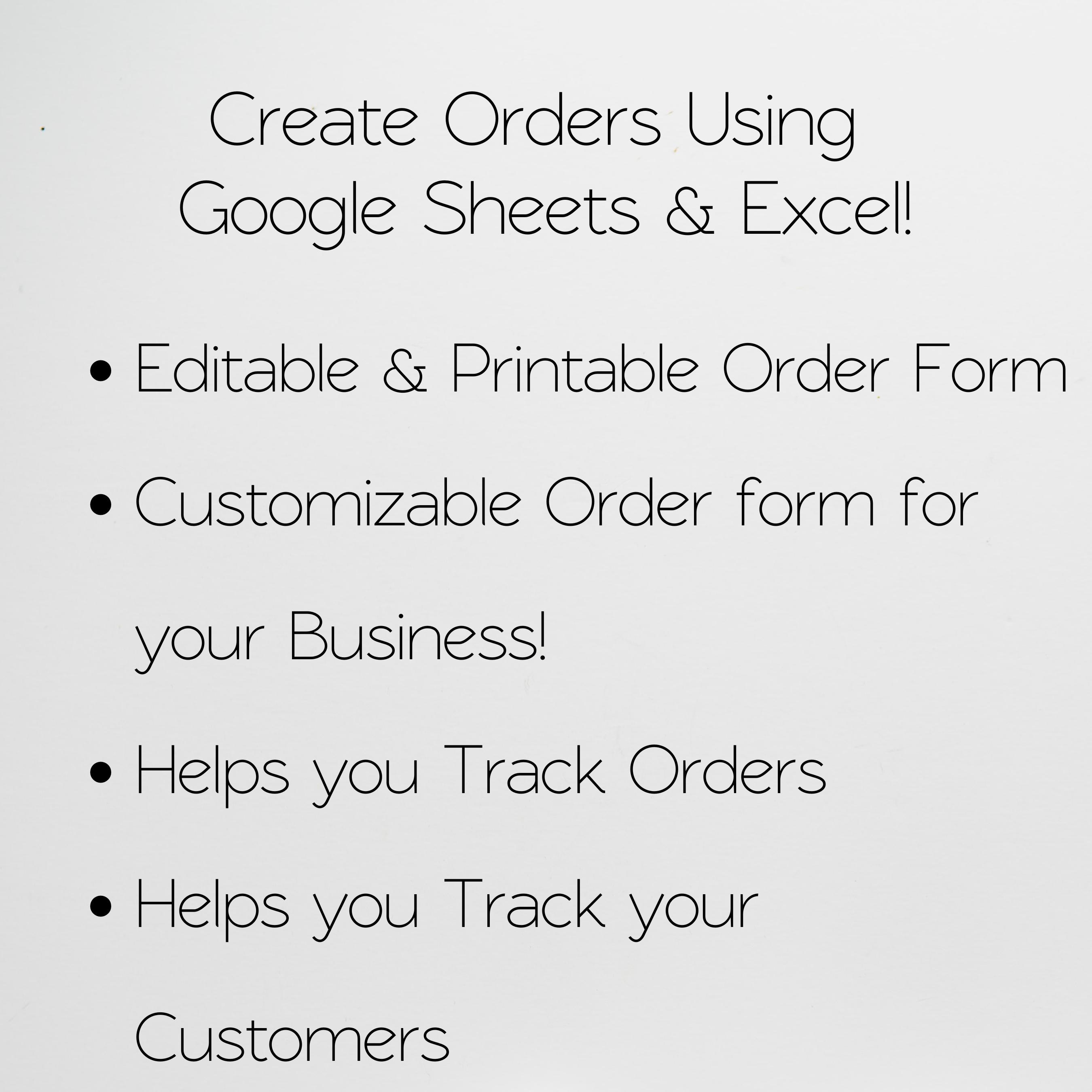 Order Form Template Google Sheets, Order Forms, Order Template, Order ...