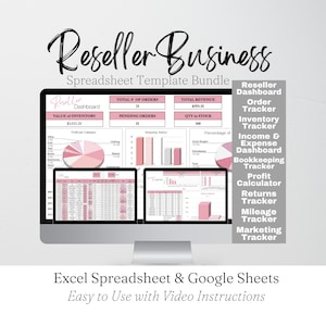 Reseller Spreadsheet Template, Resale Business Planner, Reseller Bookkeeping, Product Inventory Management, Reseller Tools Reseller Tracker