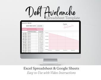 Debt Avalanche Spreadsheet, Debt Avalanche Excel, Debt Spreadsheet, Debt Tracker, Debt Planner, Debt Payoff Spreadsheet, Debt Payoff Tracker