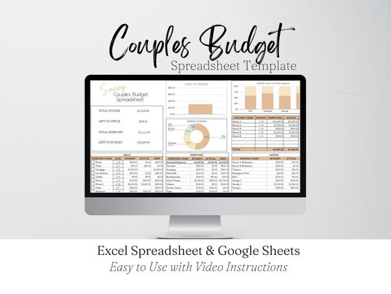 Budget Planner for Couples, Excel Budget Spreadsheet, Budget Spreadsheet for Couples, Couples Budget Google Sheet Couples Budget Spreadsheet