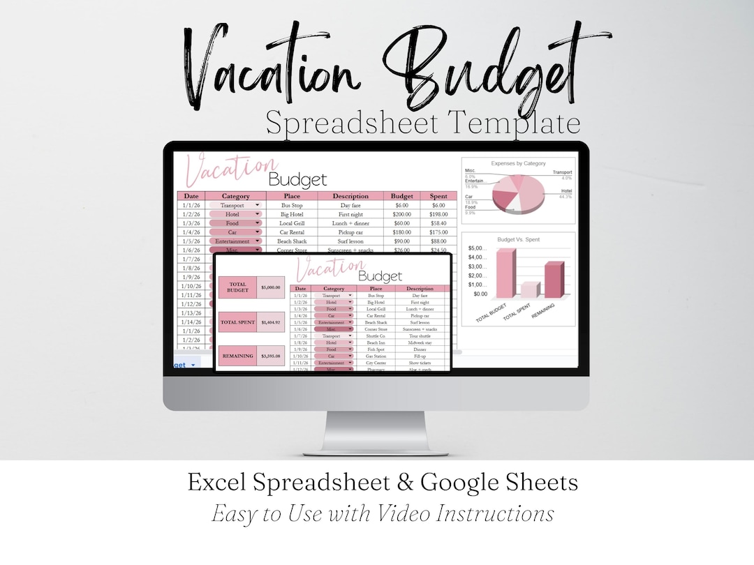 Vacation Budget Template Google Sheets, Budgeting Travel Expense ...