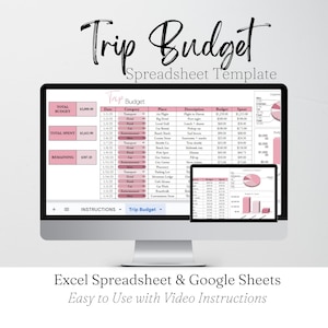 Trip Budget Spreadsheet, Vacation Planner, Travel Expense Tracker, Vacation Budget Planning, Trip Organizer Google Sheet Travel Budget