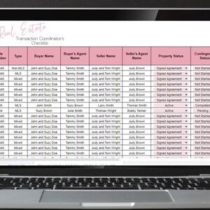 Real Estate Transaction Coordinator Checklist, Realtor Transaction Checklist, Transaction Coordinator Tracker, Coordinator Templates Log image 9