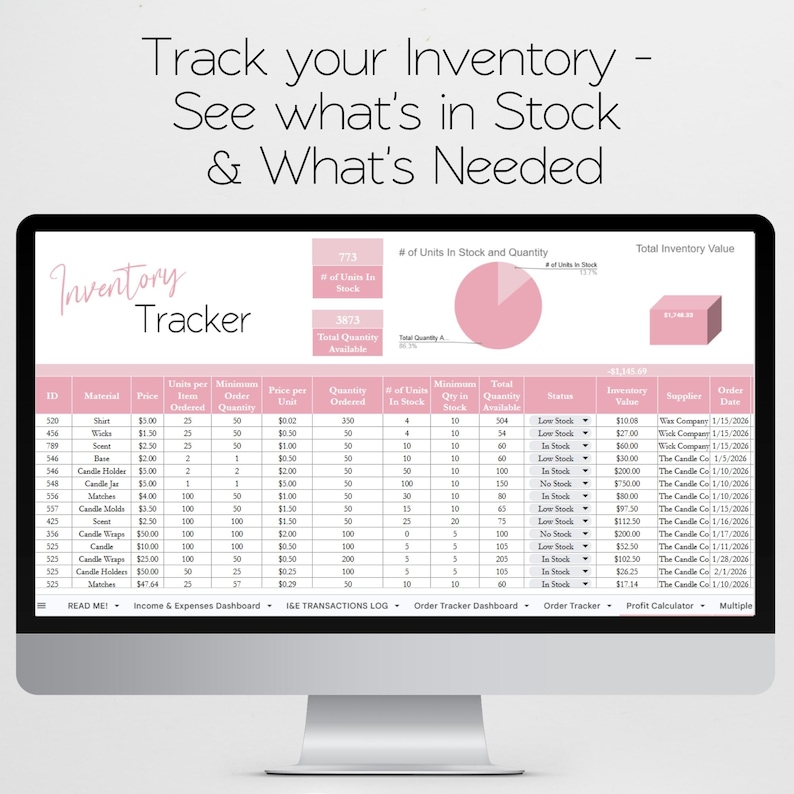 Small Business Templates Bundle Google Sheets, Business Bookkeeping Spreadsheet, Business Management Excel Inventory Tracker, Order Tracker image 4
