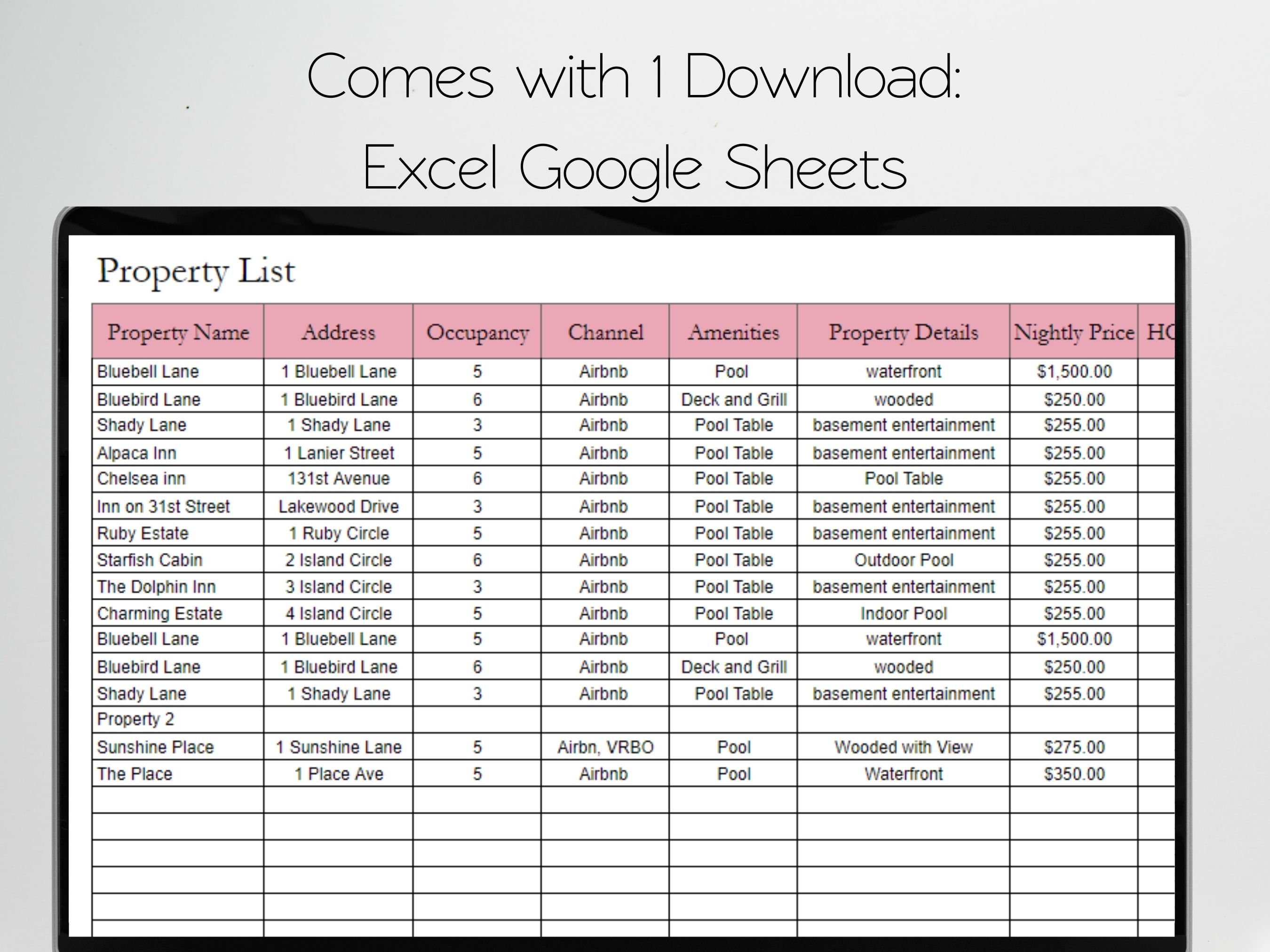 Booking Calendar for Short Term Rental Property Google Sheets Vacation Booking Calendar for Short Term Rental Property Google Sheets Vacation