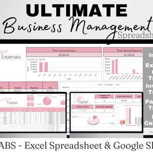 Small Business Management Spreadsheet Bundle, Small Business Bookkeeping Spreadsheet, Inventory Tracker, Order Tracker, Password Tracker