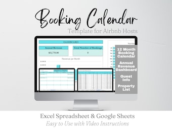 Reservation Template, Business Calendar, Appointment Tracker, Host, Rental Management Spreadsheet, Google Sheets