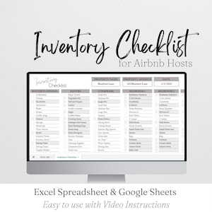 Furniture Inventory Checklist Template, Checklist Inventory Bundle, Short Term Rental Inventory List, Rental Furnishings List, Furniture