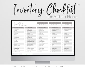 Furniture Inventory Checklist Template, Checklist Inventory Bundle, Short Term Rental Inventory List, Rental Furnishings List, Furniture