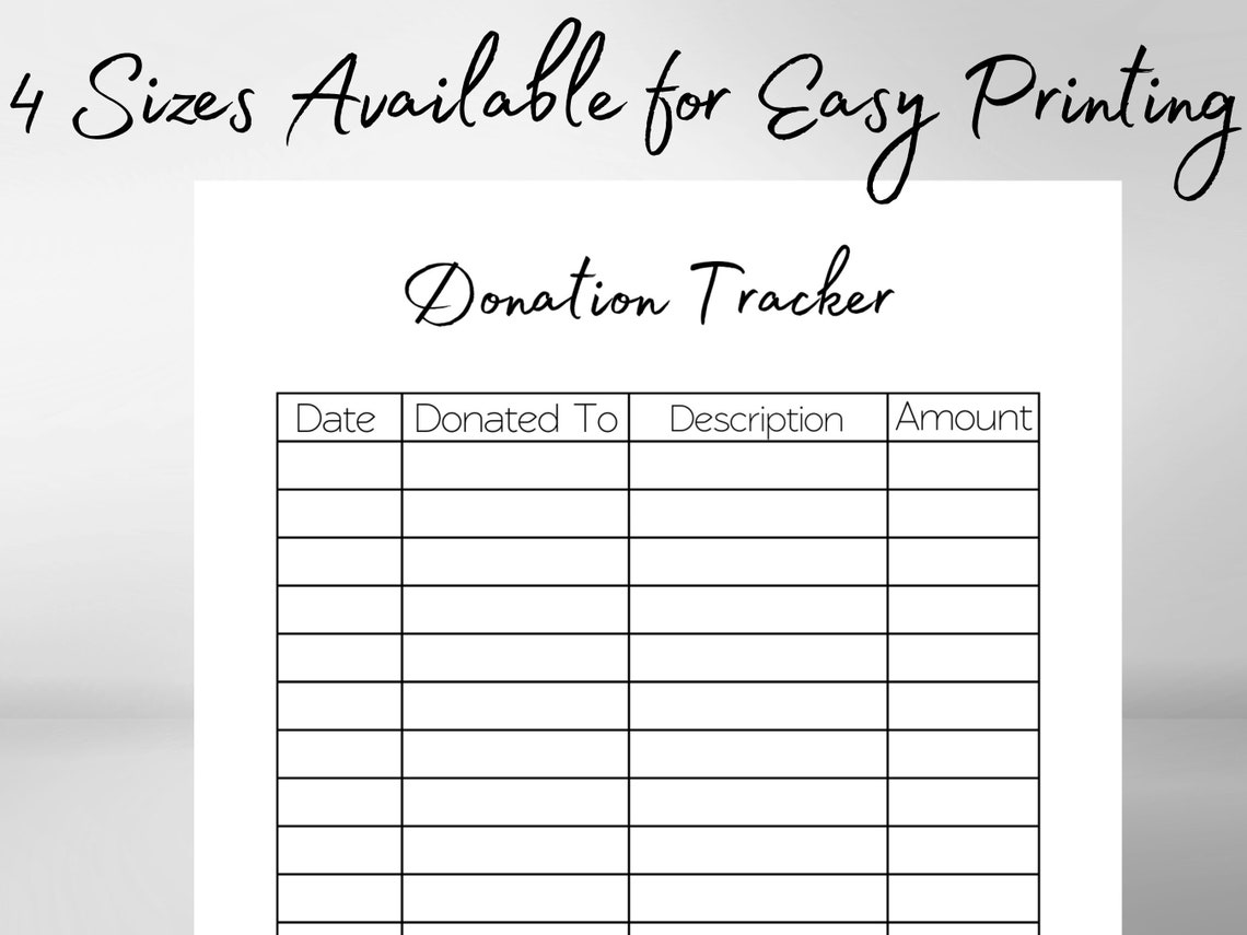 Contribution Log Example Donation Tracker, Donation Template, Donations Template, Donations ...