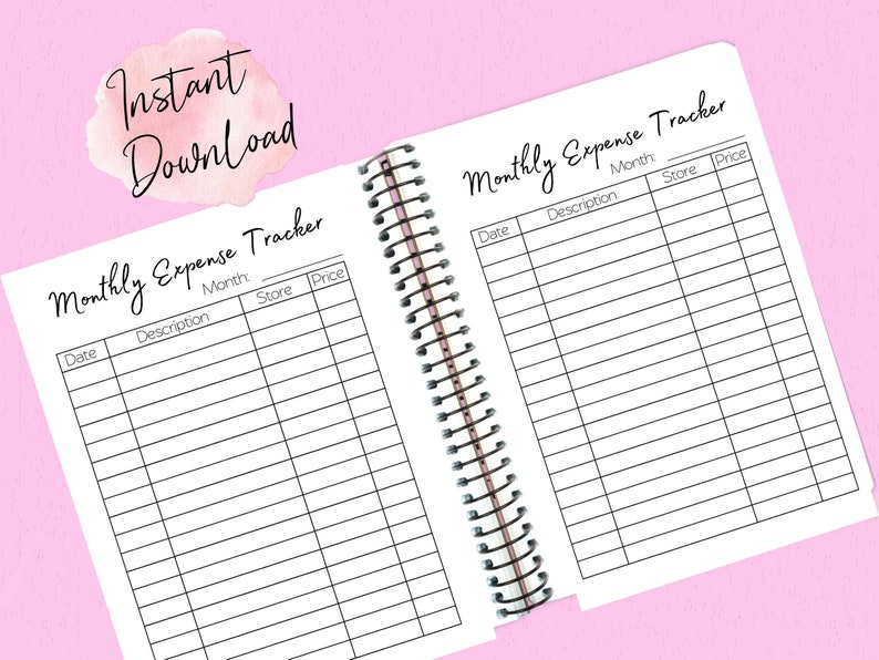 Monthly Expense Tracker Printable, Monthly Expense Sheet, Monthly Expenses and Debt Tracker ...
