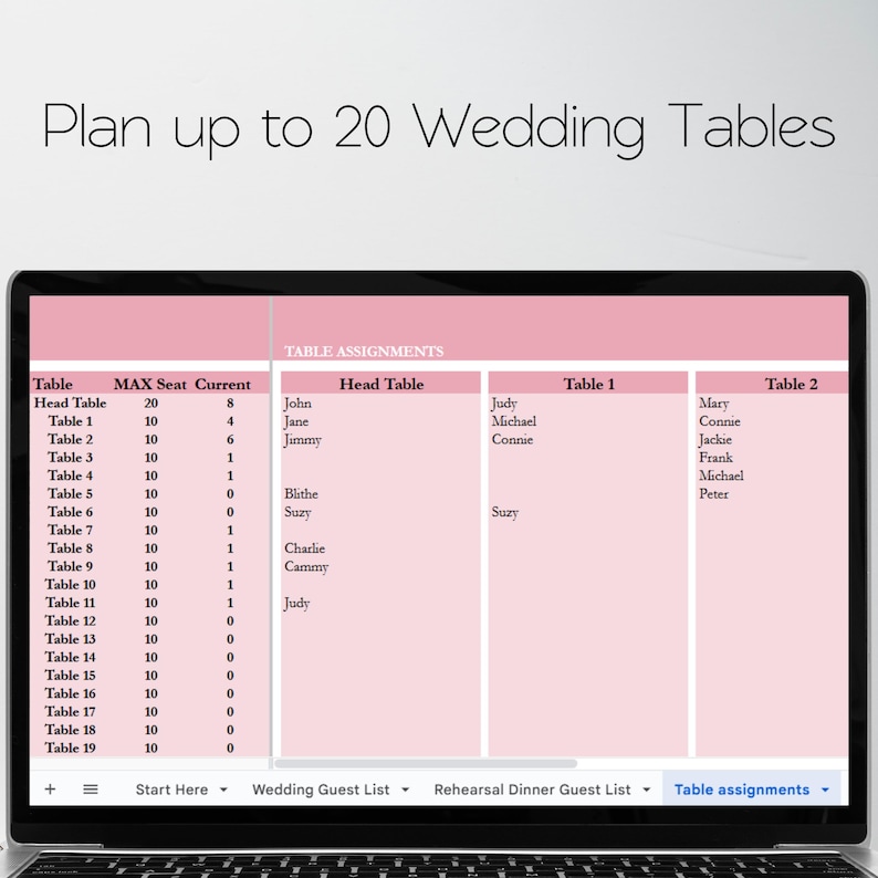 Plantilla de lista de invitados de boda, Hojas de cálculo de Google para lista de invitados de boda, Lista de invitados de boda en Excel, Hoja de cálculo para lista de invitados de boda, Seguimiento de invitados imagen 6