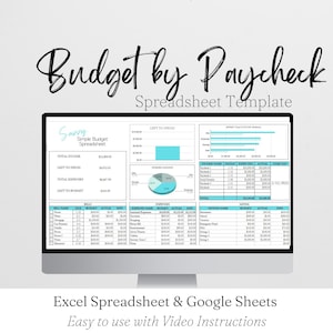 Budget by Paycheck Sheet, Budget by Paycheck Google Sheets, Budget by Paycheck Spreadsheet Excel, Biweekly Budget Spreadsheet, Planner Excel