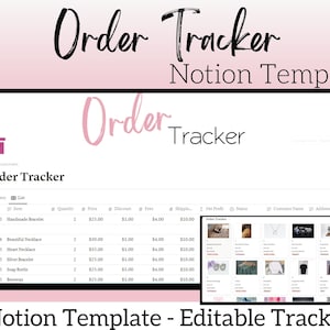 Order Tracker Notion Template Order Tracker Notion Templates, Small Business Order Status Shipping Template, Order Tracking Log, Orders