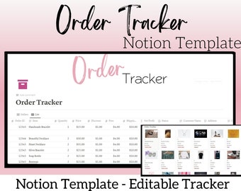 Order Tracker Notion Template Order Tracker Notion Templates, Small Business Order Status Shipping Template, Order Tracking Log, Orders