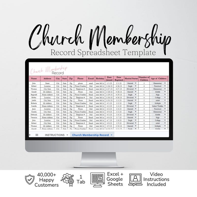 Membership Excel Template - Etsy