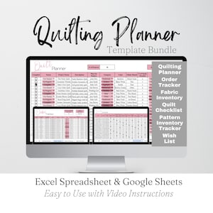 Quilting Planer Google Sheet, Quilt Tracker Vorlage, Quiltplanung Excel Sheet, Quilt Projekte, Nähorganisator, Project Tracker