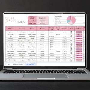 Bill Tracker Excel Spreadsheet, Monthly Bill Tracker Google Sheets, Cute Bill Payment Tracker, Personal Finance Bill Organizer Monthly Bills image 10