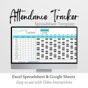 Journal des présences, suivi des présences, journal Excel, modèle de classe, feuille de présence, outil de suivi des présences pour Google Sheets, fiche de présence