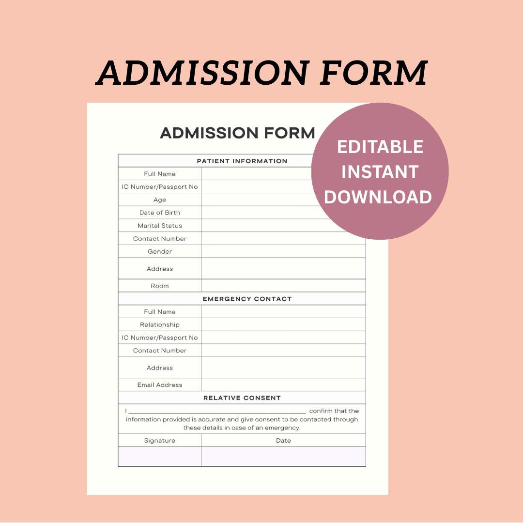 Patient Registration Template for Healthcare Facilities | Editable ...