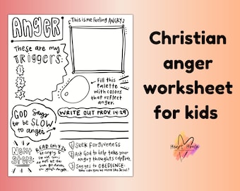 Kids Anger Management Worksheet: Christian Art Therapy (PDF)