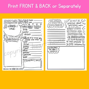 sermon notes, prayer requests, church notes, kids sermon notes