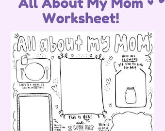 All About Mom Printable: Kid's Activity & Keepsake (Digital Download)