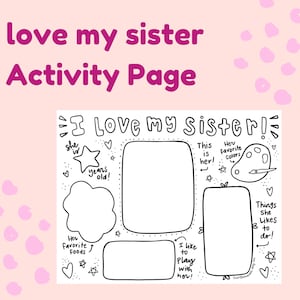 All About my Sister Printable, Siblings Day Printable PDF, Printable gift, Sister Questionnaire, Birthday Card for Sister, Sister Gift