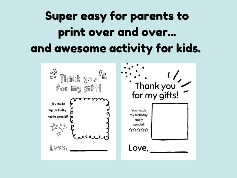 Kids Thank You Cards, Printable Thank You Cards, Kids Thank You Card ...