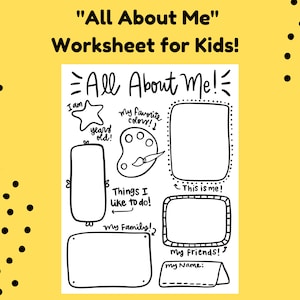 All About Me Poster, All About Me Printable, All About Me Worksheet, Back to School Printable, All About Me Template, Fill in the blank PDF