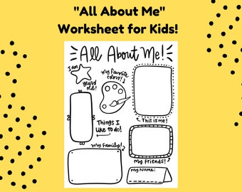 All About Me Worksheet: Back to School Printable (PDF)